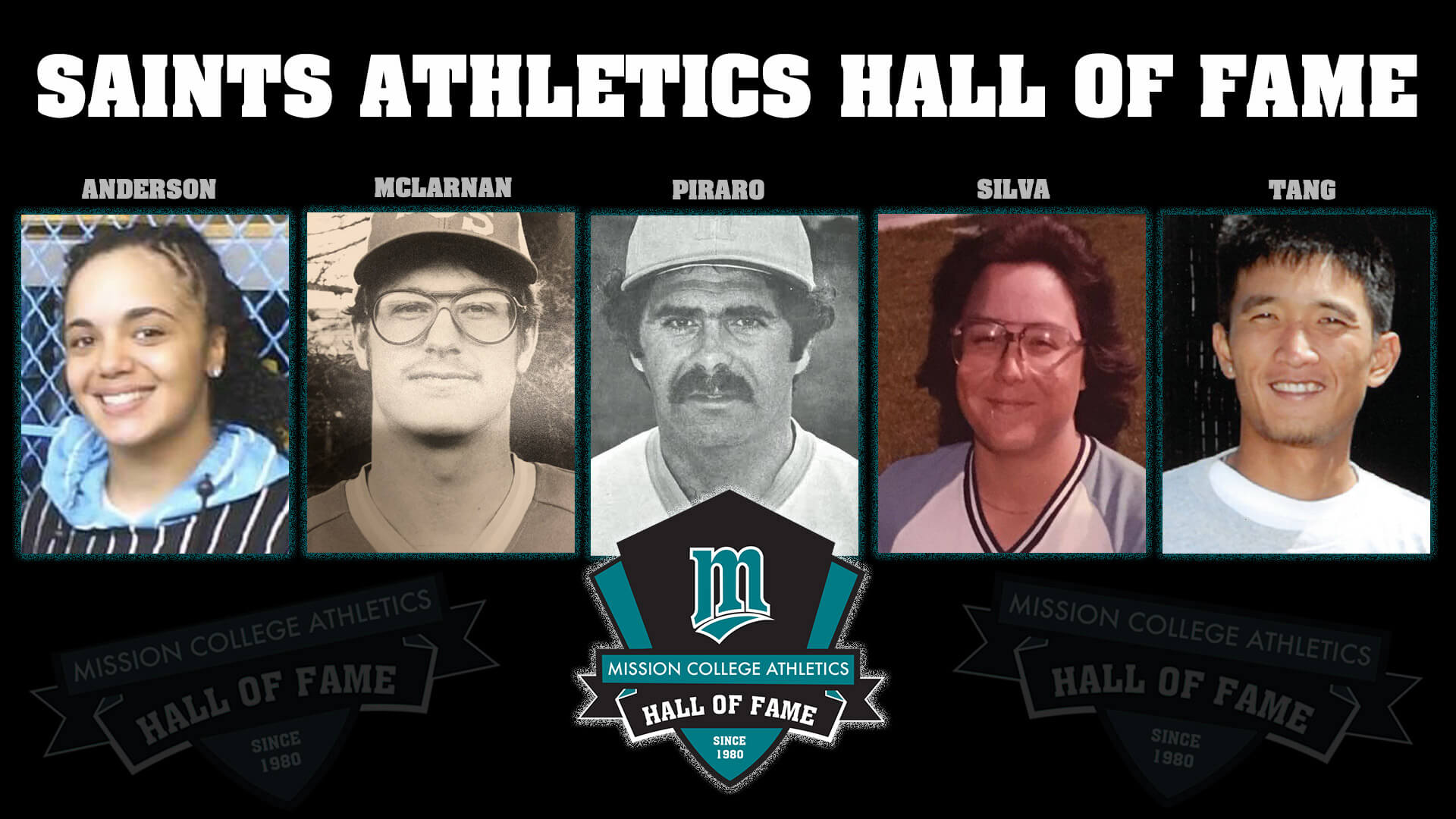 Saints Hall of Fame Class of Anderson, McLarnan, Piraro, Silva and Tang